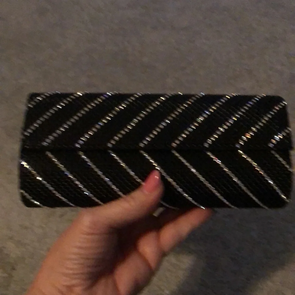 Whiting & Davis stunning black w crystal evening purse - Picture 6 of 9